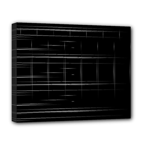 Stripes Black White Minimalist Line Deluxe Canvas 20  X 16  