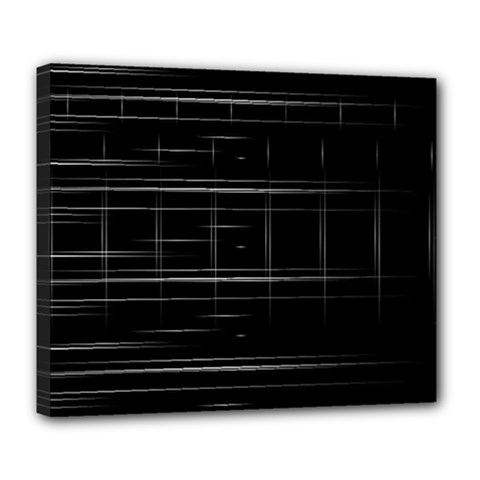 Stripes Black White Minimalist Line Deluxe Canvas 24  X 20  