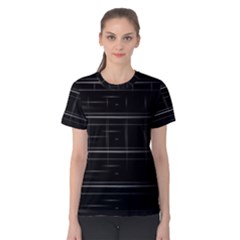 Stripes Black White Minimalist Line Women s Cotton Tee