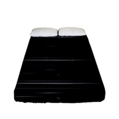 Stripes Black White Minimalist Line Fitted Sheet (full/ Double Size)