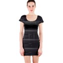 Stripes Black White Minimalist Line Short Sleeve Bodycon Dress View1