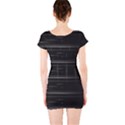 Stripes Black White Minimalist Line Short Sleeve Bodycon Dress View2