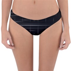 Stripes Black White Minimalist Line Reversible Hipster Bikini Bottoms