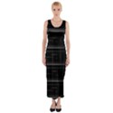 Stripes Black White Minimalist Line Fitted Maxi Dress View1