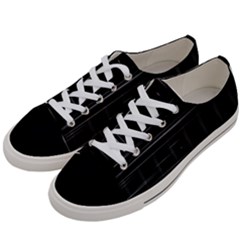 Stripes Black White Minimalist Line Women s Low Top Canvas Sneakers