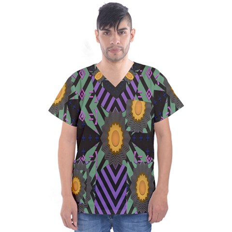 Secret Code Formula Sun Men s V-neck Scrub Top by Mariart