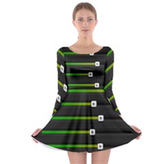 Stock Illustration Rendering Seven Volume Long Sleeve Skater Dress