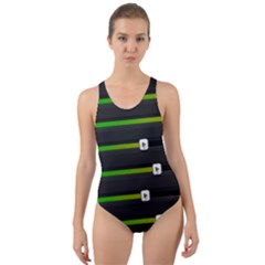 Stock Illustration Rendering Seven Volume Cut-out Back One Piece Swimsuit