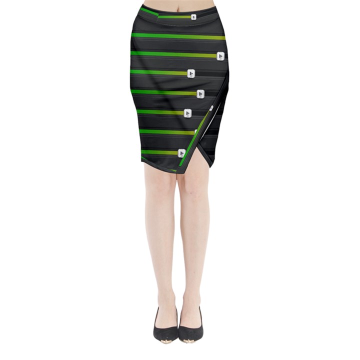 Stock Illustration Rendering Seven Volume Midi Wrap Pencil Skirt