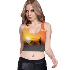 Sunset Natural Sky Racer Back Crop Top by Mariart