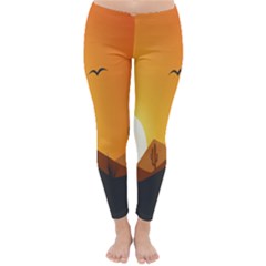 Sunset Natural Sky Classic Winter Leggings by Mariart