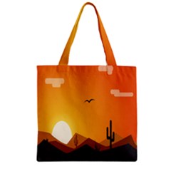 Sunset Natural Sky Zipper Grocery Tote Bag