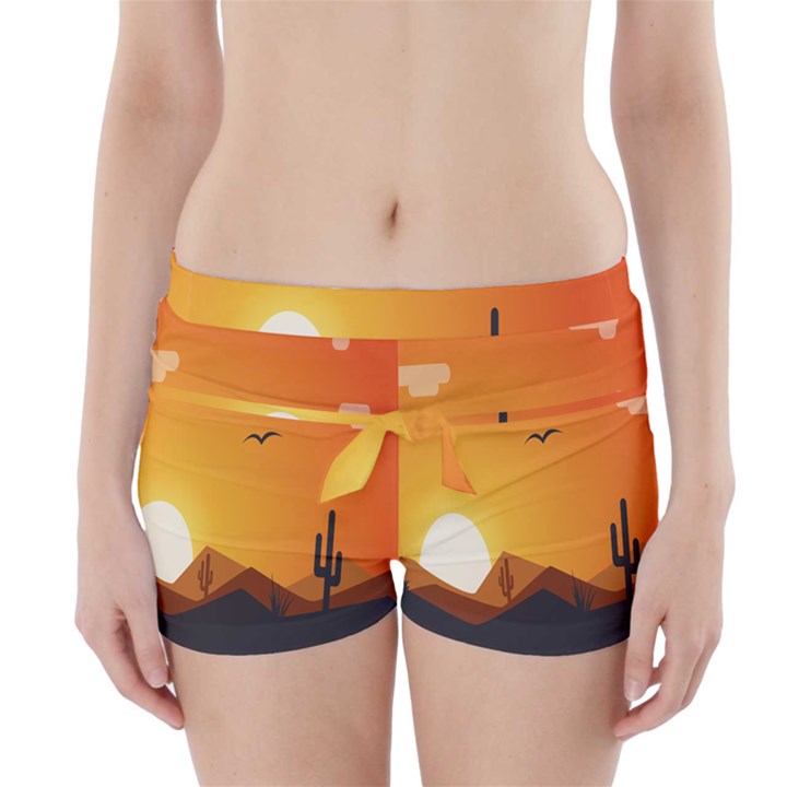 Sunset Natural Sky Boyleg Bikini Wrap Bottoms