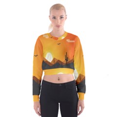 Sunset Natural Sky Cropped Sweatshirt by Mariart