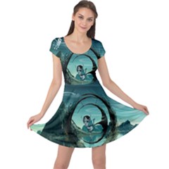 Cute Fairy Dancing On The Moon Cap Sleeve Dress by FantasyWorld7