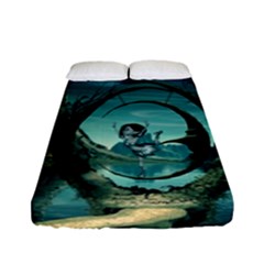 Cute Fairy Dancing On The Moon Fitted Sheet (full/ Double Size) by FantasyWorld7