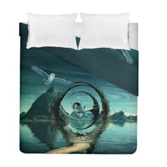 Cute Fairy Dancing On The Moon Duvet Cover Double Side (full/ Double Size) by FantasyWorld7