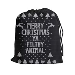 Ugly Christmas Sweater Drawstring Pouches (xxl) by Valentinaart