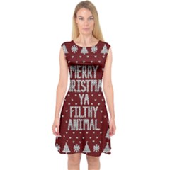 Ugly Christmas Sweater Capsleeve Midi Dress by Valentinaart