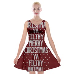 Ugly Christmas Sweater Velvet Skater Dress by Valentinaart