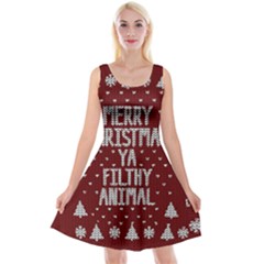 Ugly Christmas Sweater Reversible Velvet Sleeveless Dress by Valentinaart