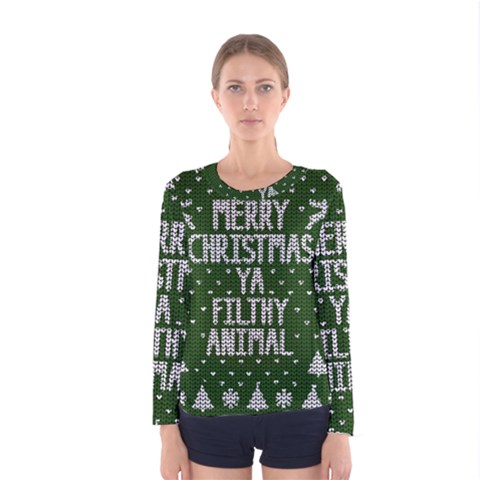 Ugly Christmas Sweater Women s Long Sleeve Tee by Valentinaart