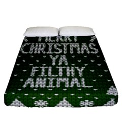 Ugly Christmas Sweater Fitted Sheet (queen Size) by Valentinaart