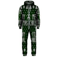 Ugly Christmas Sweater Hooded Jumpsuit (men)  by Valentinaart