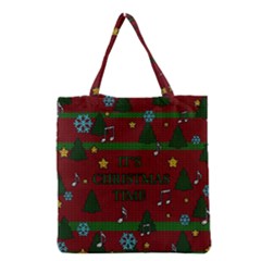 Ugly Christmas Sweater Grocery Tote Bag by Valentinaart