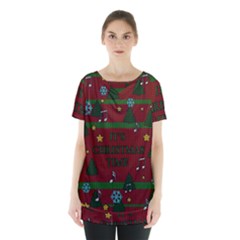 Ugly Christmas Sweater Skirt Hem Sports Top by Valentinaart