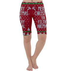 Ugly Christmas Sweater Cropped Leggings 