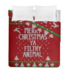 Ugly Christmas Sweater Duvet Cover Double Side (full/ Double Size) by Valentinaart