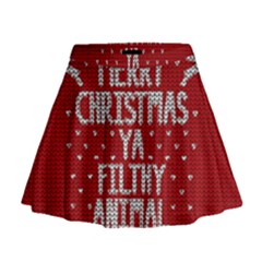 Ugly Christmas Sweater Mini Flare Skirt by Valentinaart