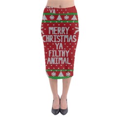 Ugly Christmas Sweater Midi Pencil Skirt by Valentinaart