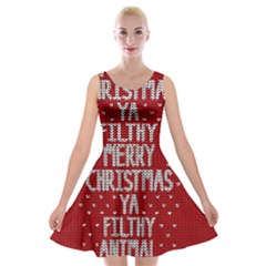 Ugly Christmas Sweater Velvet Skater Dress