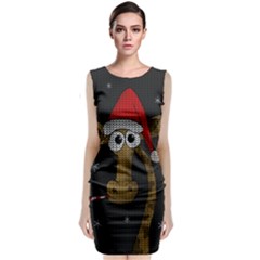 Christmas Giraffe  Classic Sleeveless Midi Dress by Valentinaart