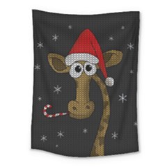 Christmas Giraffe  Medium Tapestry