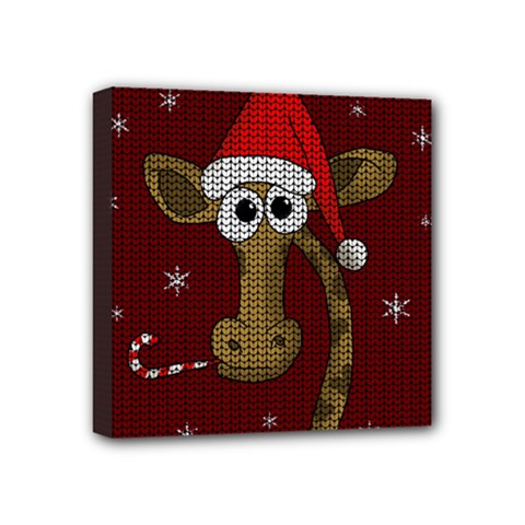 Christmas Giraffe  Mini Canvas 4  X 4  by Valentinaart