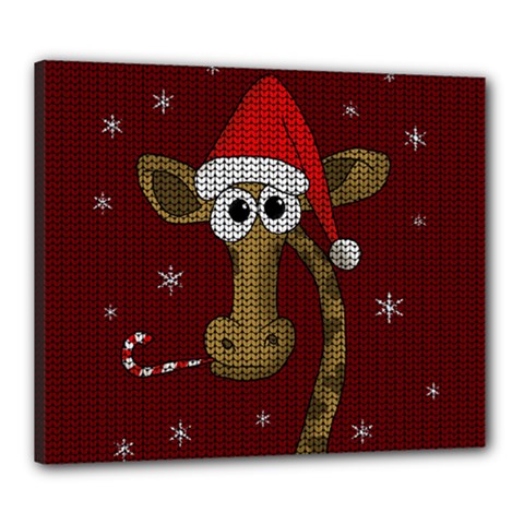 Christmas Giraffe  Canvas 24  X 20  by Valentinaart