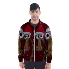 Christmas Giraffe  Wind Breaker (men) by Valentinaart