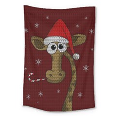 Christmas Giraffe  Large Tapestry