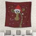 Christmas Giraffe  Square Tapestry (Large) View2