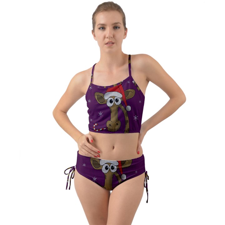 Christmas Giraffe  Mini Tank Bikini Set