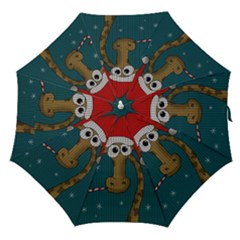 Christmas Giraffe  Straight Umbrellas by Valentinaart