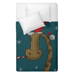 Christmas Giraffe  Duvet Cover Double Side (single Size) by Valentinaart