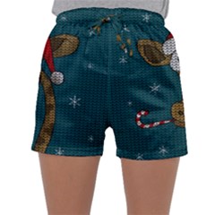 Christmas Giraffe  Sleepwear Shorts by Valentinaart