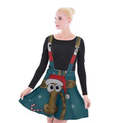 Christmas Giraffe  Suspender Skater Skirt by Valentinaart