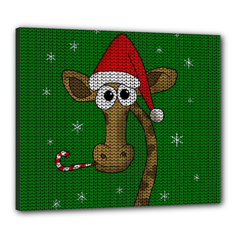 Christmas Giraffe  Canvas 24  X 20  by Valentinaart