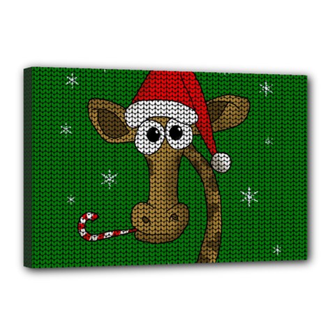 Christmas Giraffe  Canvas 18  X 12  by Valentinaart