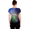 Wonderful Lion Silhouette On Dark Colorful Background Crew Neck Crop Top View2